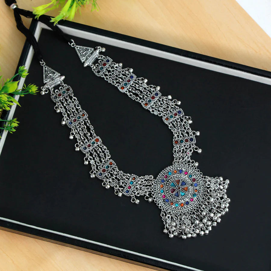Multi Color Oxidised Necklace