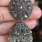 Black Silver Color Oxidised Earrings