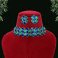 Blue & Green Oxidised Choker Set