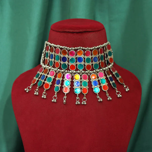Multi Color Oxidised Necklace