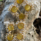 Unique Yellow Color Glass Stone with Beads