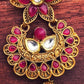 Rani Color Glass Stone Matte Gold Earrings
