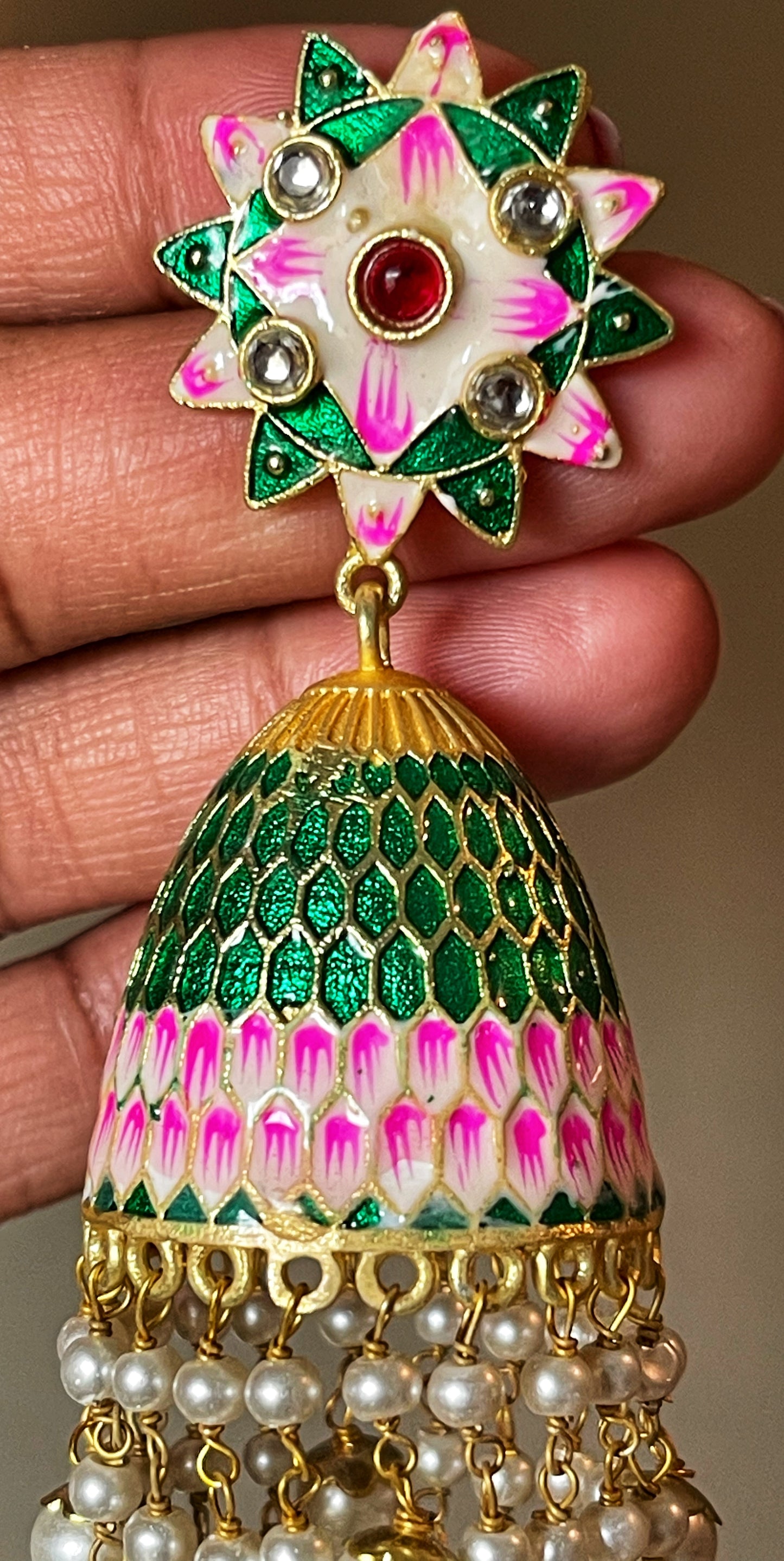 Handcrafted Meenakari Earrings