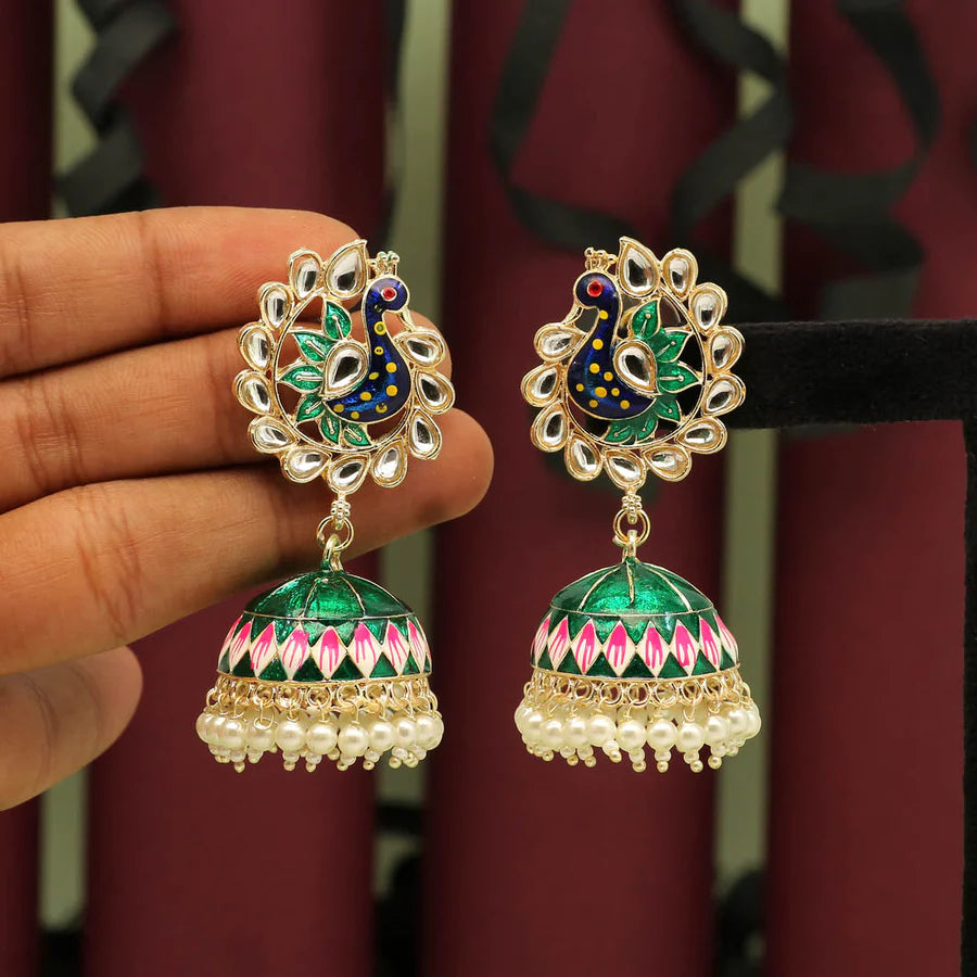 Kundan Peacock Earrings