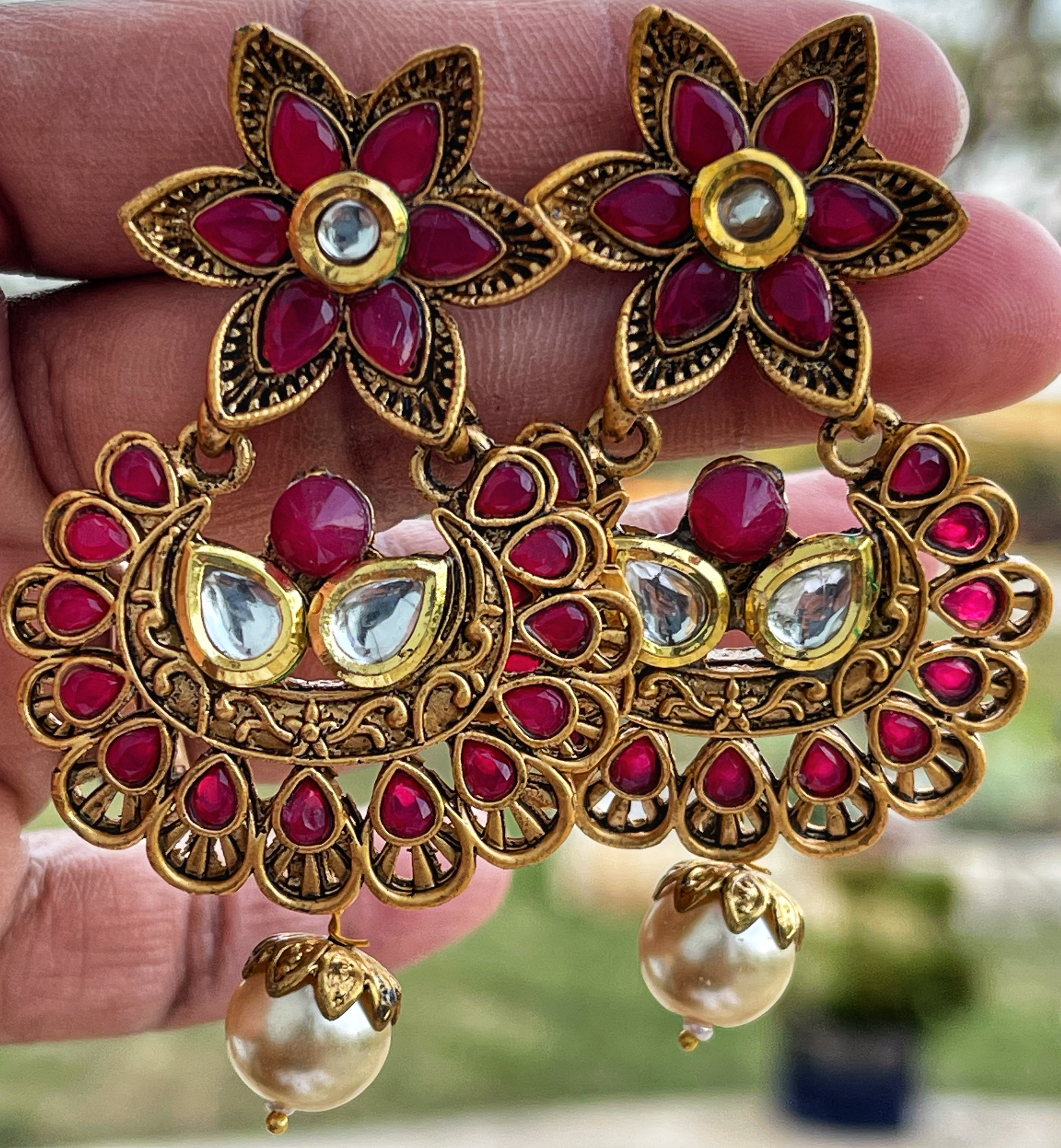 Antique Classic Matte Gold Plated Imitation Earring 216340 at Rs 460/pair |  Star Earring in Mumbai | ID: 14121145597