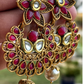 Rani Color Glass Stone Matte Gold Earrings