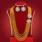 Long Kundan Necklace Set - Double Stars