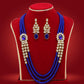 Long Kundan Necklace Set - Flowers