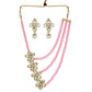 Pink Color Kundan Necklace With Earrings