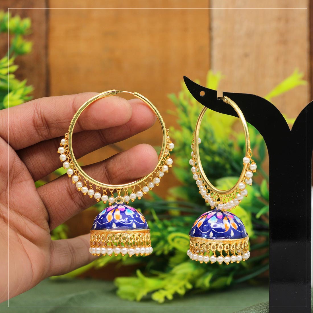 Handpainted Meenakari Earrings