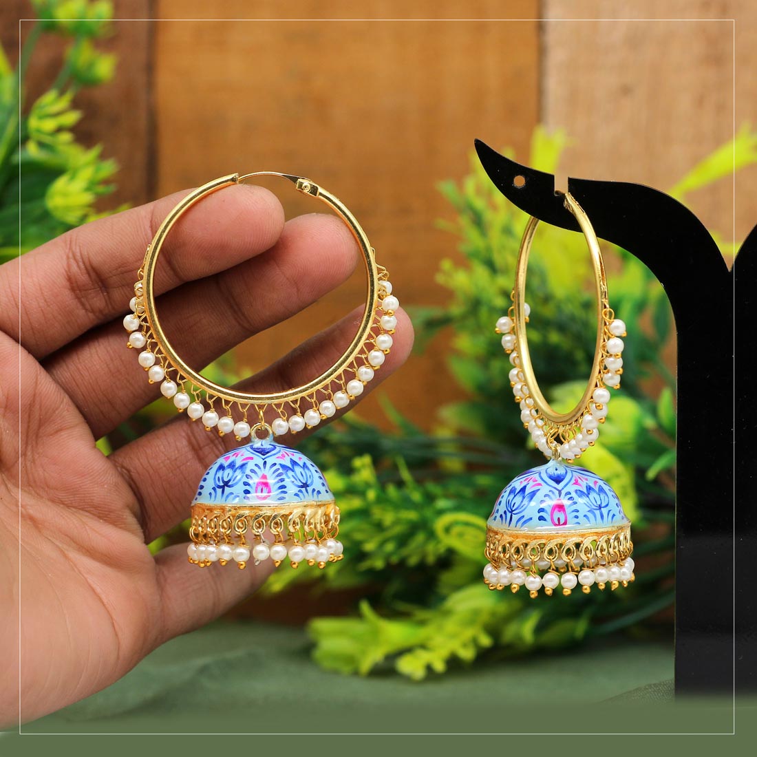 Handpainted Meenakari Earrings