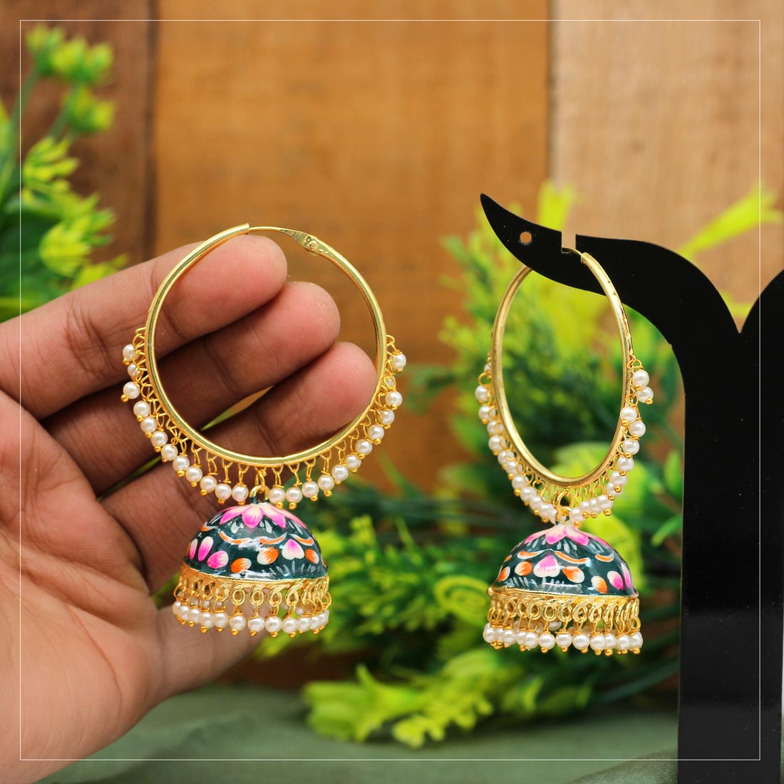 Handpainted Meenakari Earrings